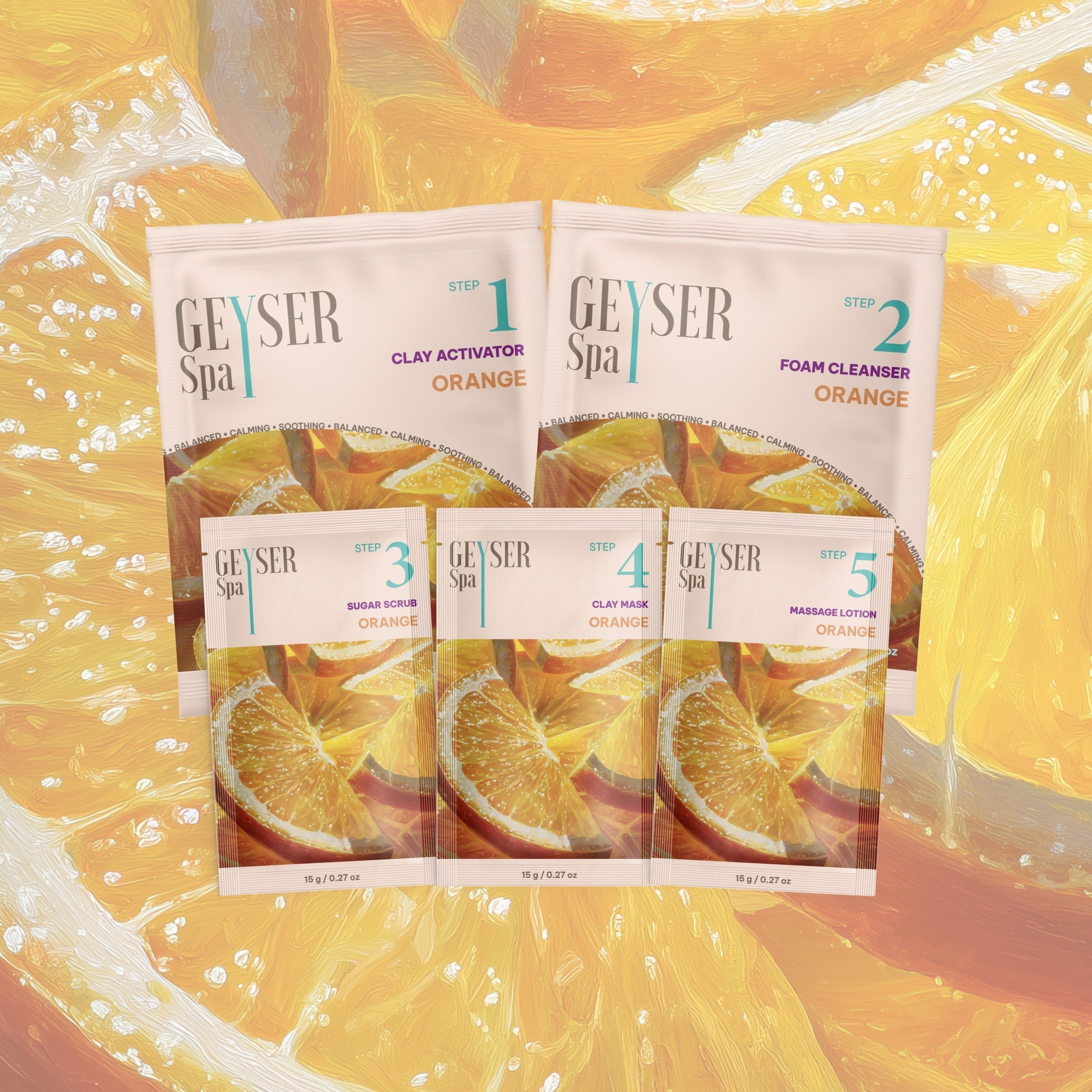 Geyser Spa 5 Step Pedicure Kit Orange Case