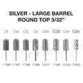 CRE8TION SILVER CARBIDE LARGE BARREL ROUND TOP 3/32"