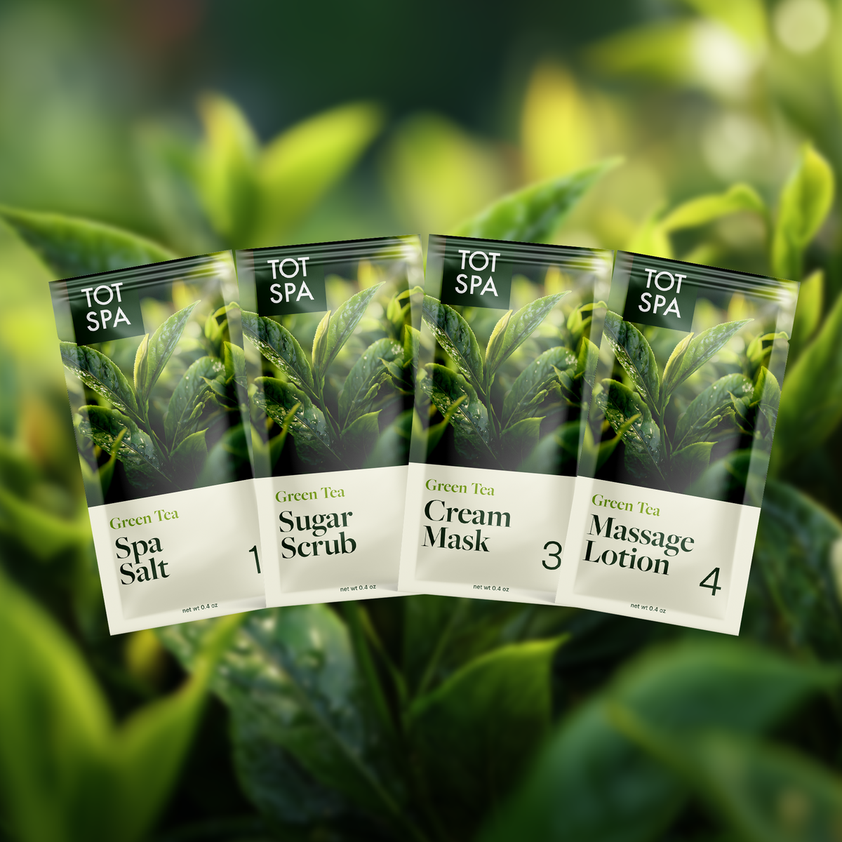 TOT 4 Step Spa Kit Green Tea pouches