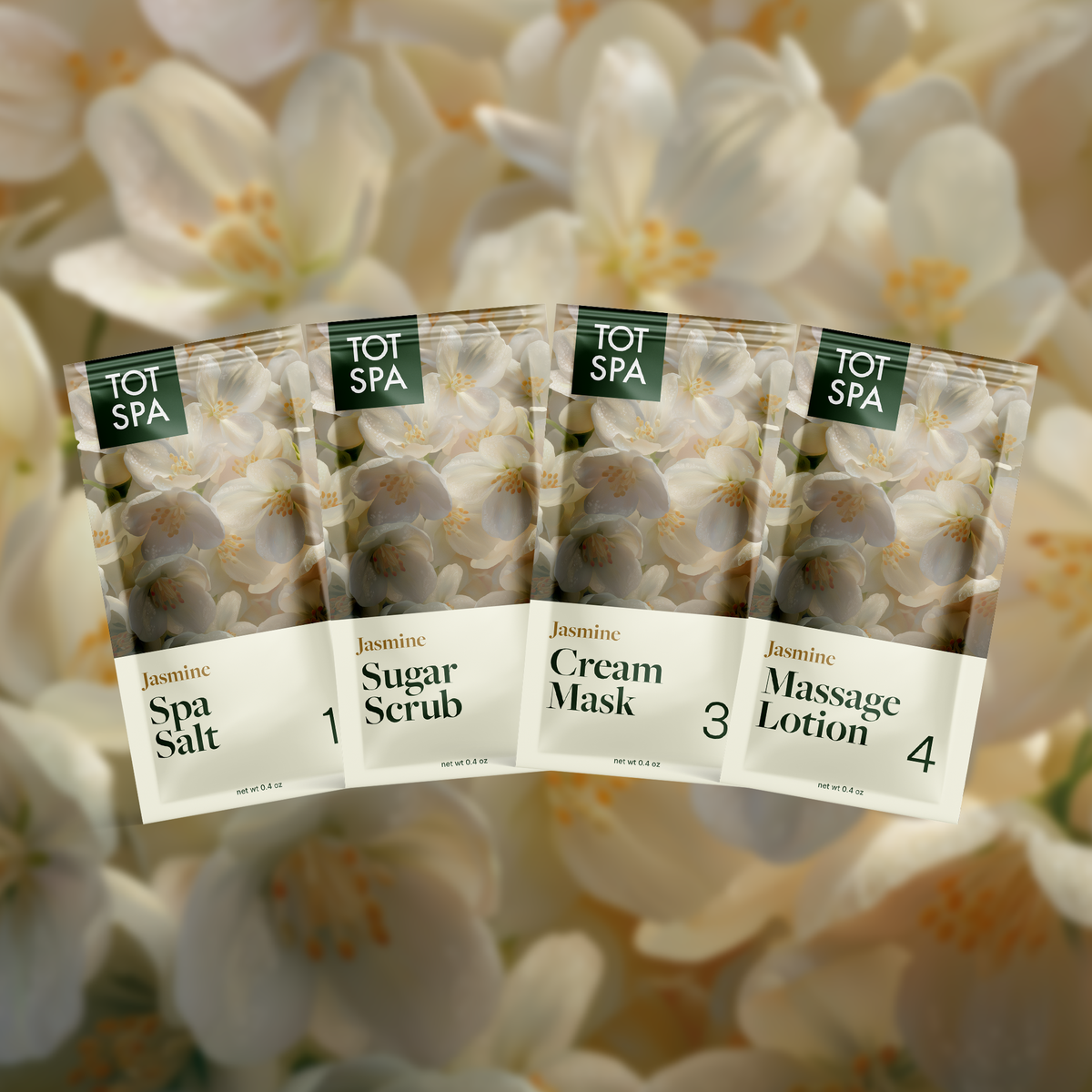 TOT 4 Step Spa Kit Jasmine pouches