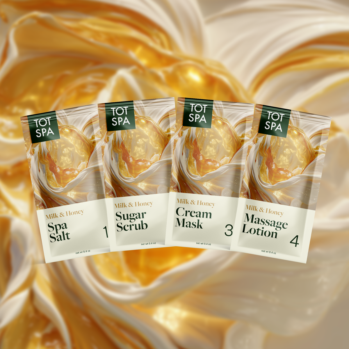 TOT 4 Step Spa Kit Milk & Honey pouches