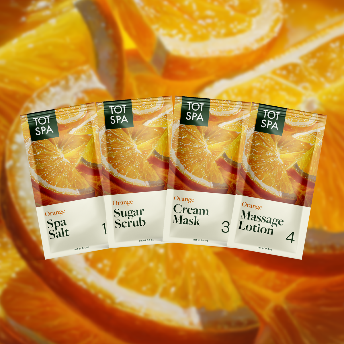 TOT 4 Step Spa Kit Orange pouches