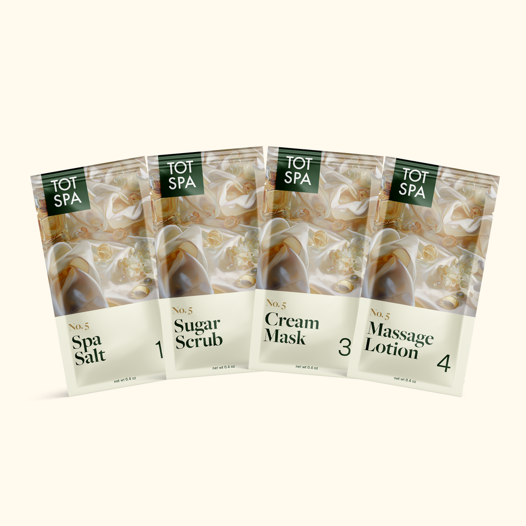 TOT SPA 4 Step Spa Kit No5 pouch spread