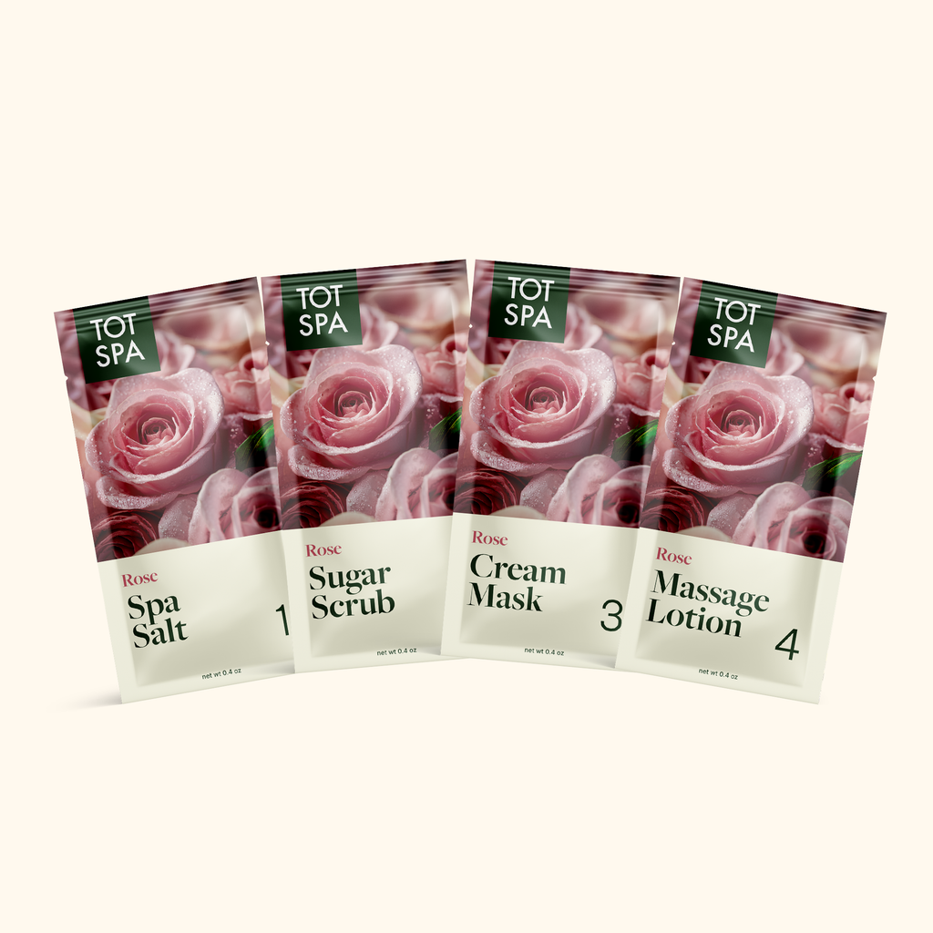 TOT SPA 4 Step Spa Kit Rose case pouch spread