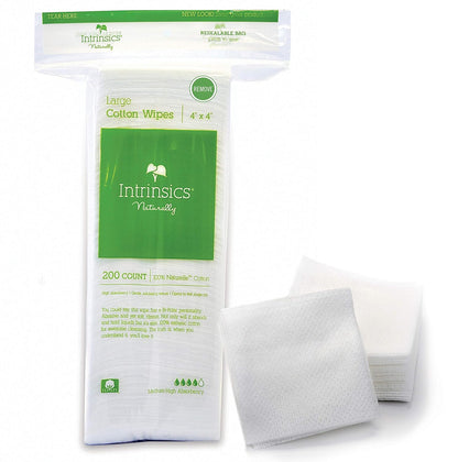 INTRINSICS LARGE COTTON WIPES (4”x4”)