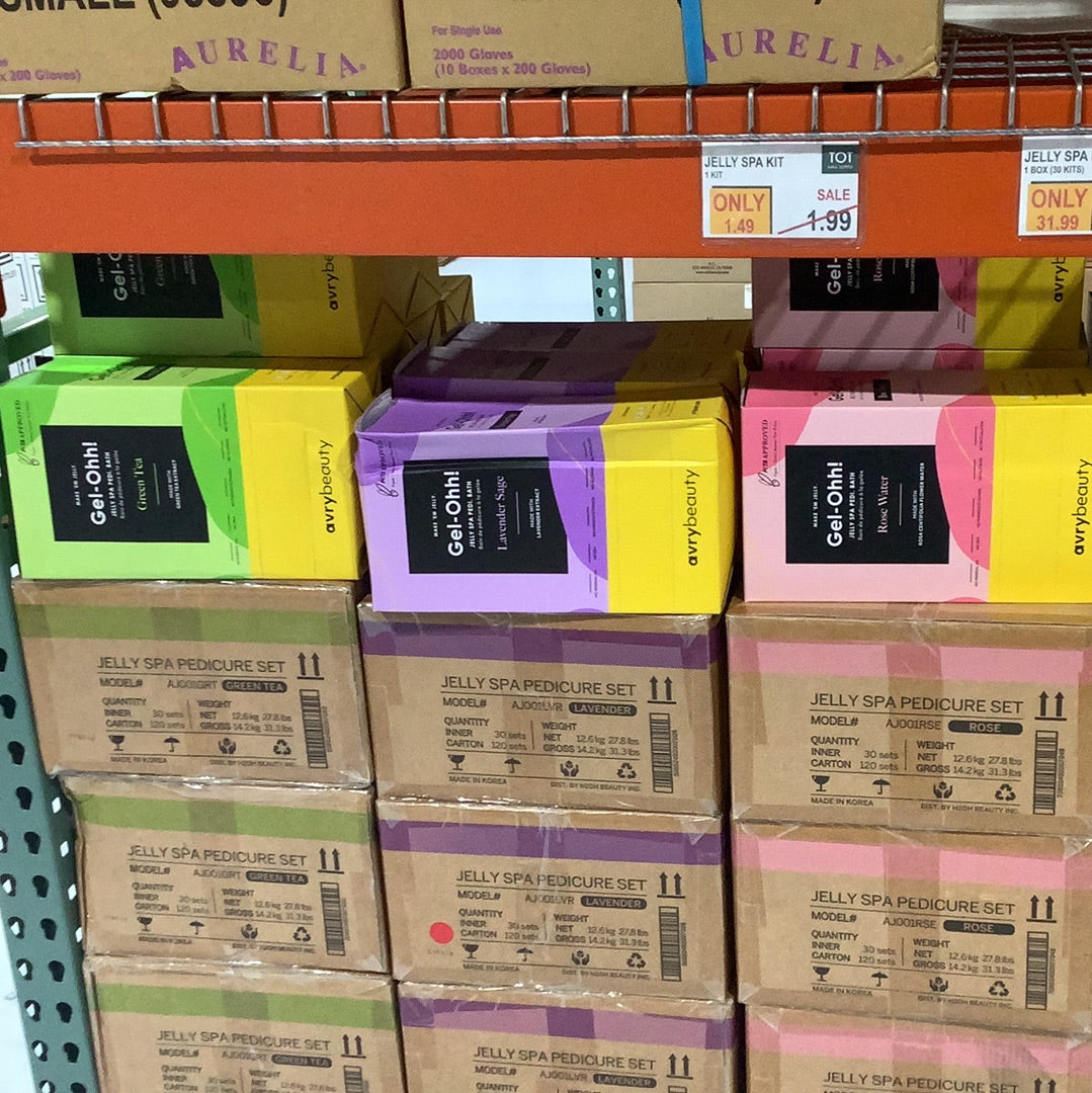 Avry Beauty Jelly Spa Kit Lavender Sage 1 Box (30 Kits)