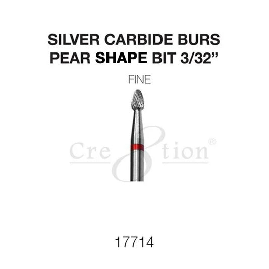 CRE8TION SILVER CARBIDE PEAR SHAPE BIT 3/32"