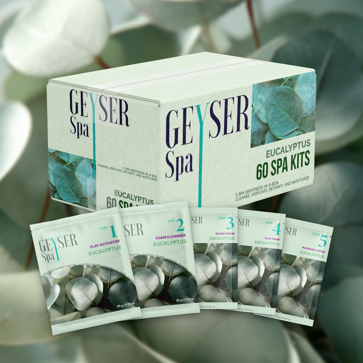 Geyser Spa Eucalyptus case and pouches