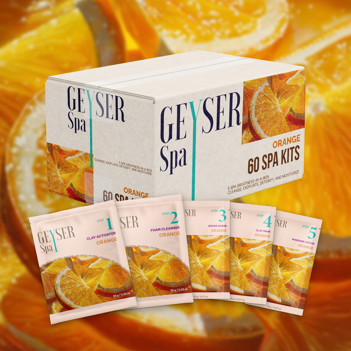Geyser Spa Orange case and pouches