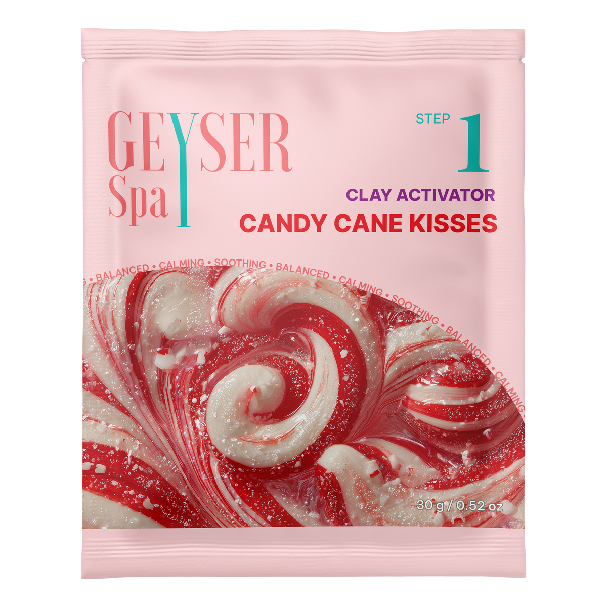 Geyser Spa Candy Cane Kisses Step 1 Clay Activator pouch