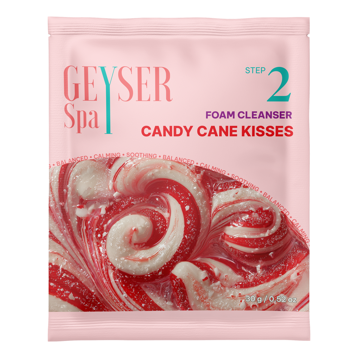 Geyser Spa Candy Cane Kisses Step 2 Foam Cleanser pouch