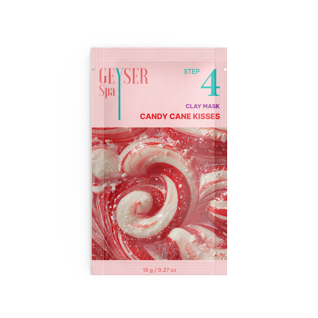 Geyser Spa Candy Cane Kisses Step 4 Clay Mask pouch