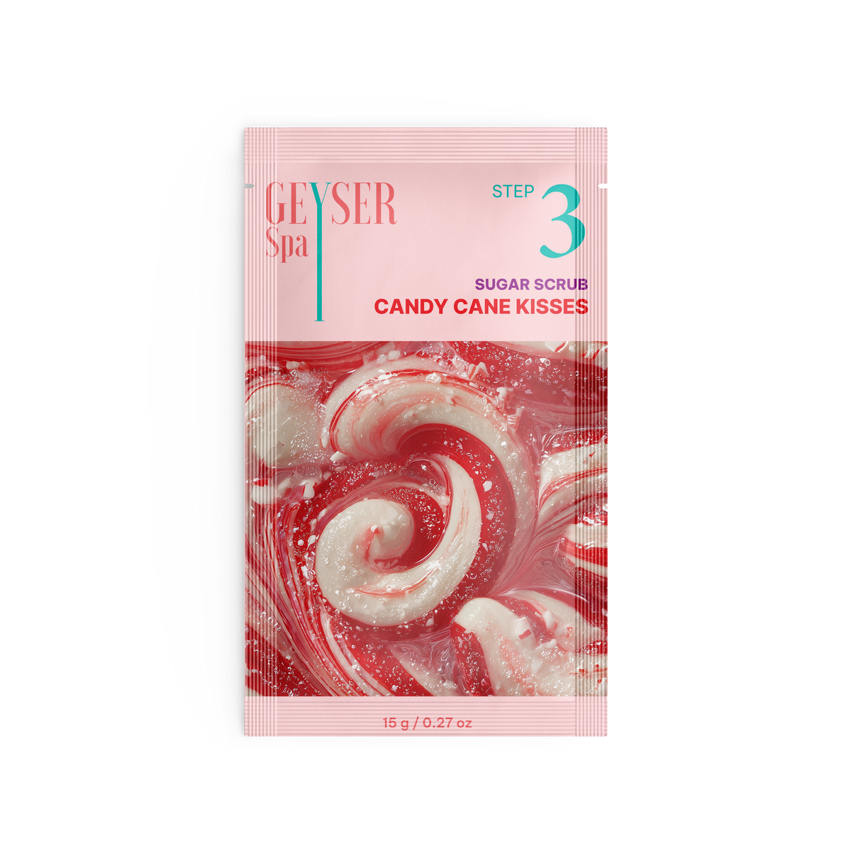 Geyser Spa Candy Cane Kisses Step 3 Sugar Scrub pouch