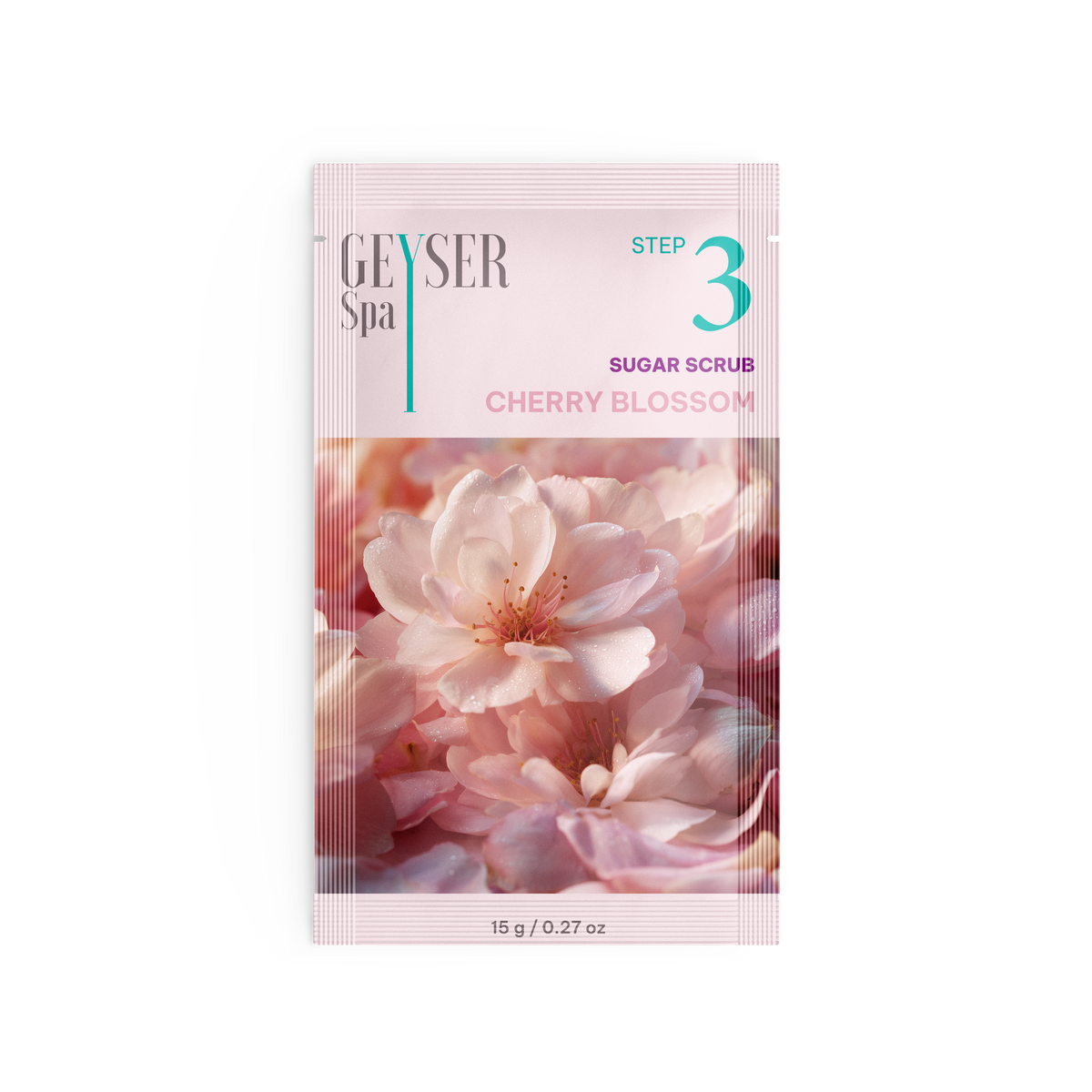 Geyser Spa Cherry Blossom Step 3 Sugar Scrub pouch