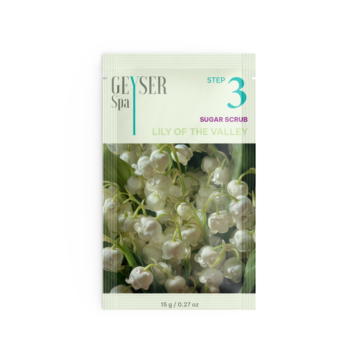 Geyser Spa Lily of the Valley Step 3 Sugar Scrub pouch