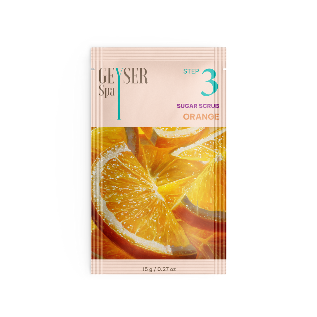 Geyser Spa Orange Step 3 Sugar Scrub pouch