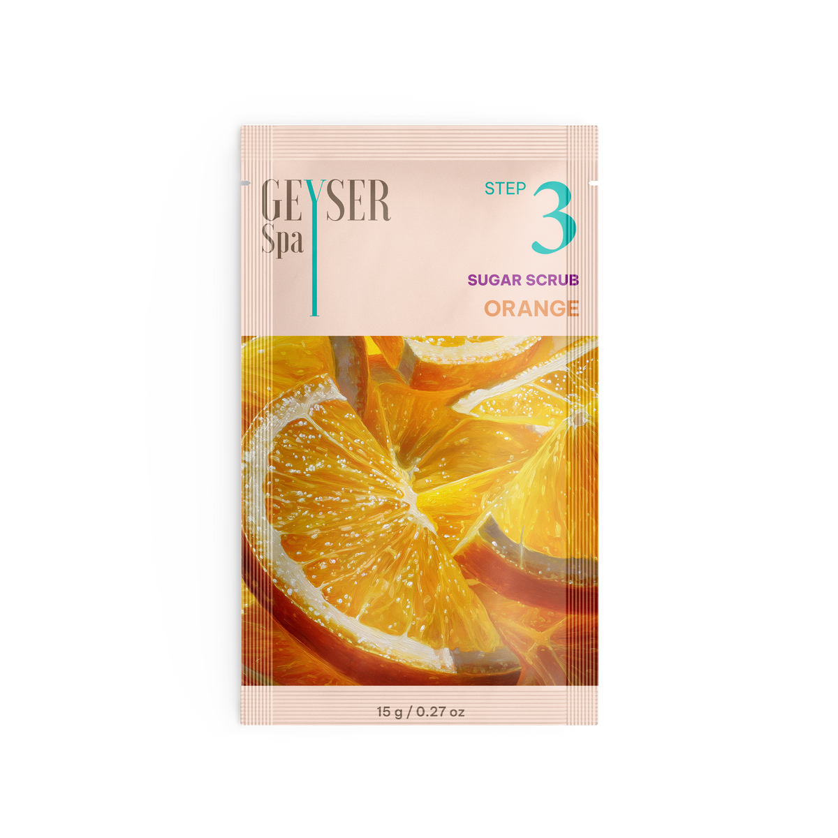 Geyser Spa Orange Step 3 Sugar Scrub pouch