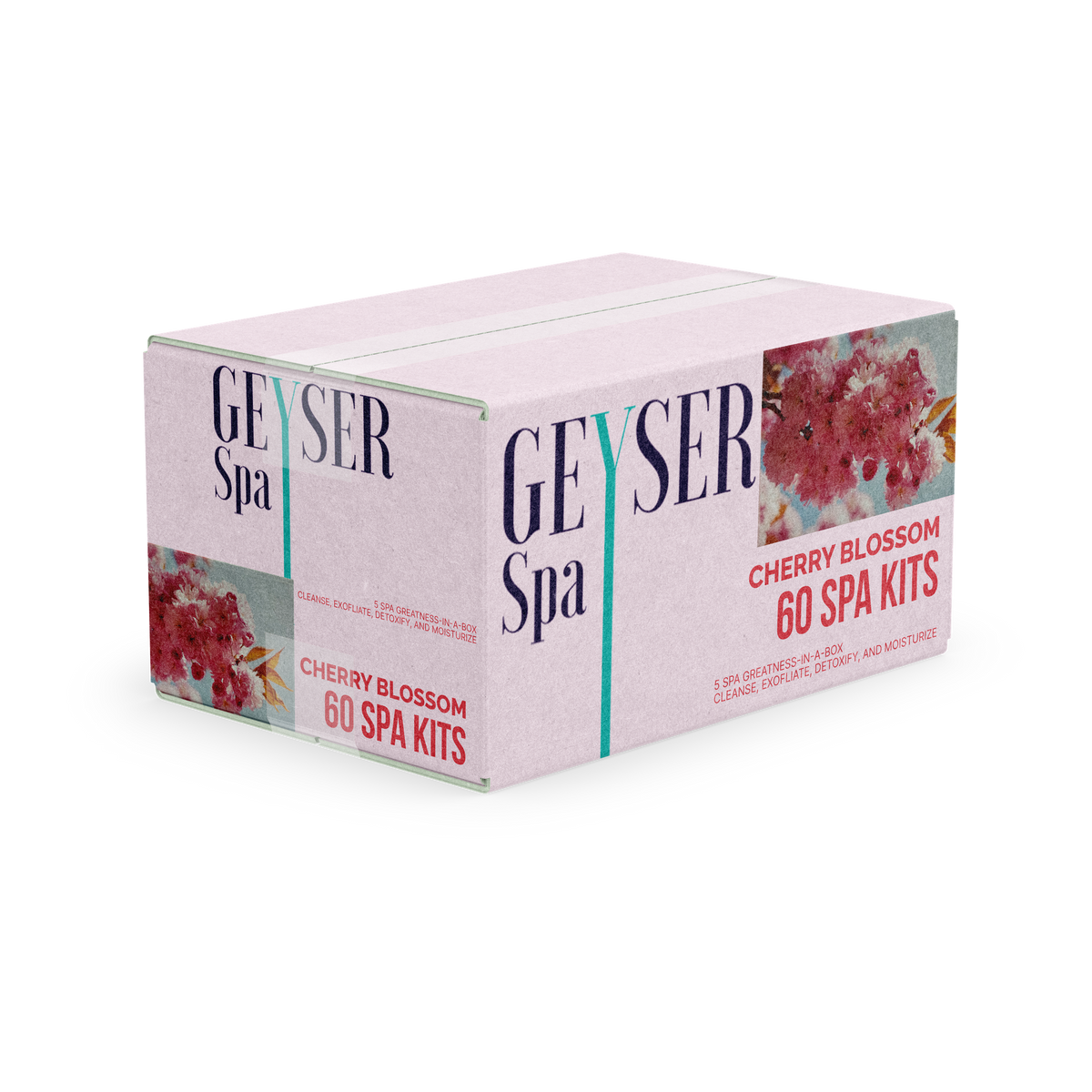Geyser Spa 5 Step Pedicure Kit Cherry Blossom Case box