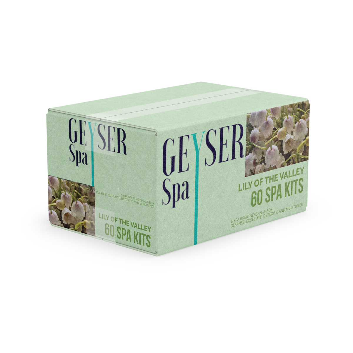 Geyser Spa 5 Step Pedicure Kit Lily of the Valley Case box