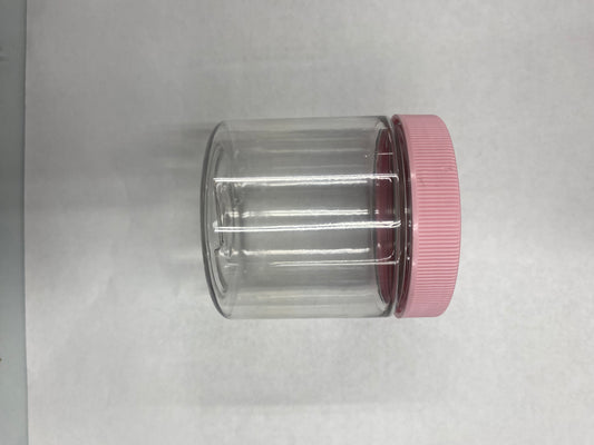 8 OZ PLASTIC JAR PINK TOP