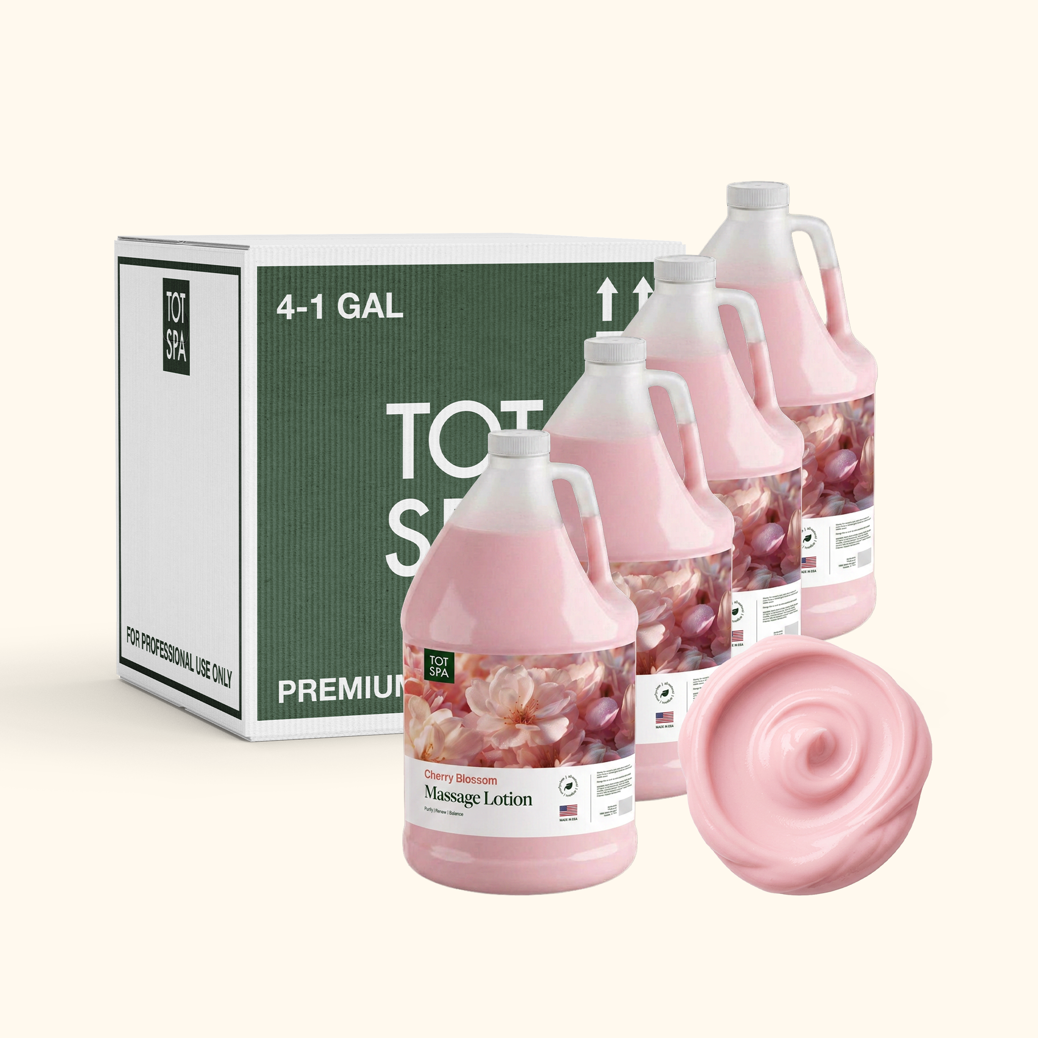 TOT Massage Lotion Cherry Blossom 1 Gallon Case