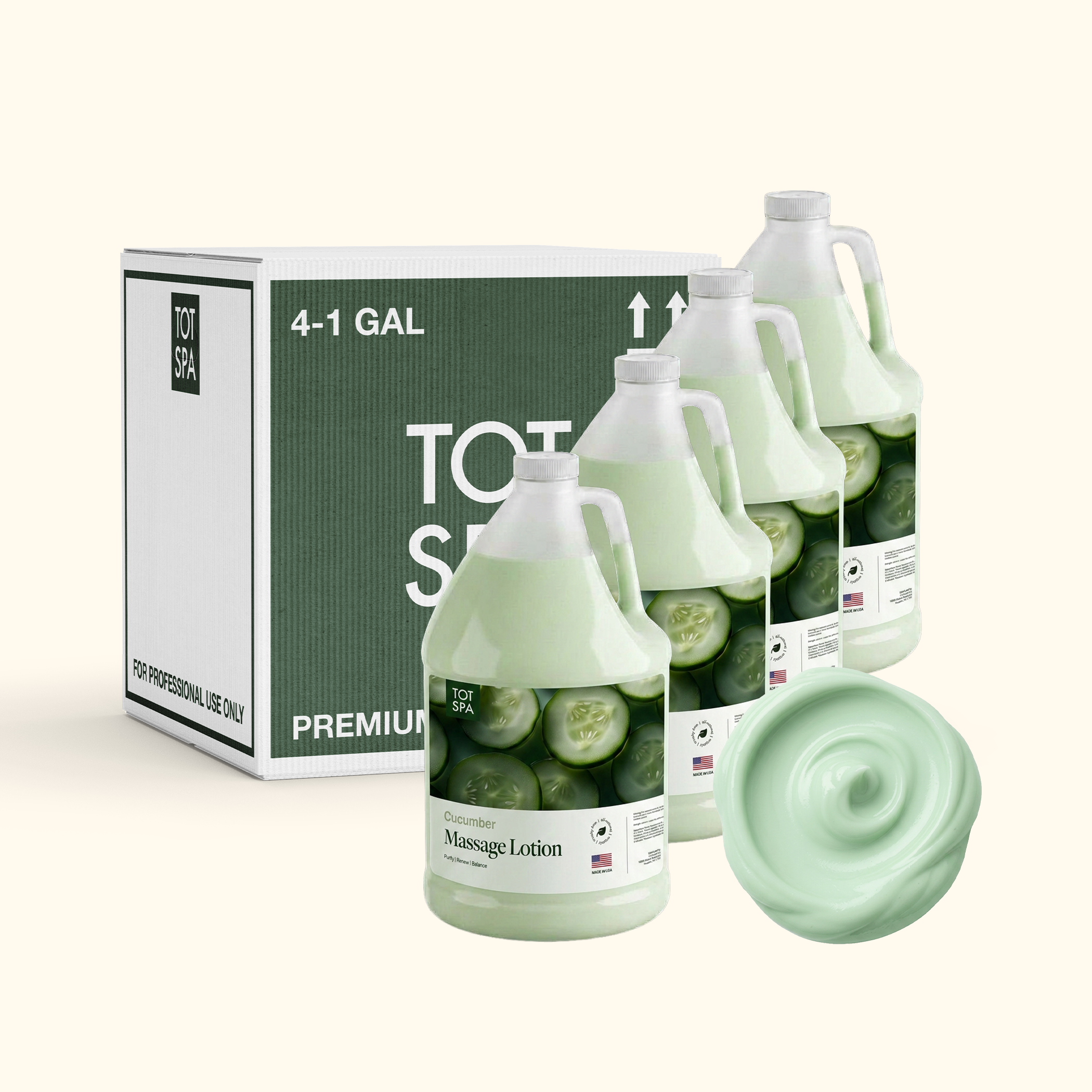 TOT Massage Lotion Cucumber 1 Gallon Case