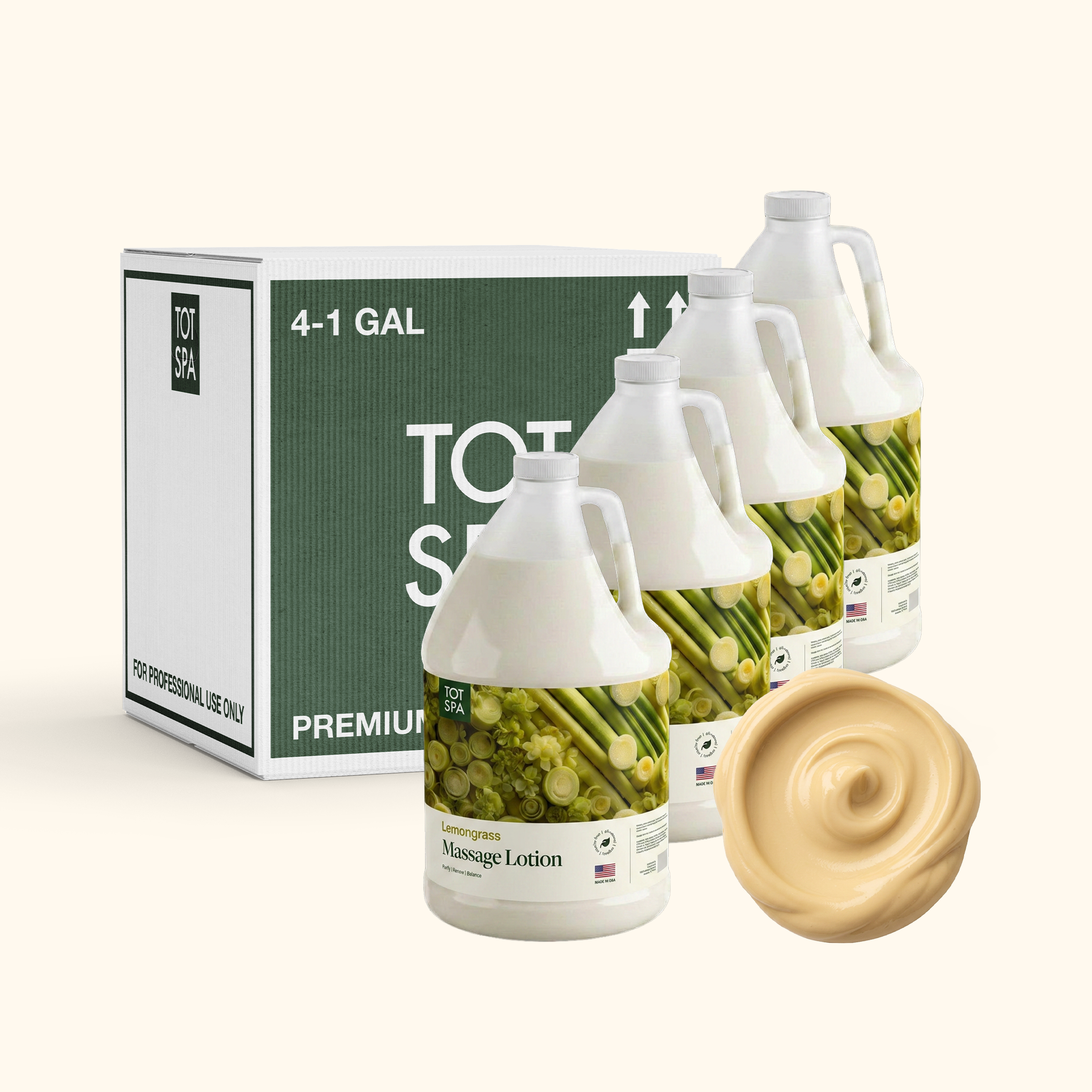 TOT Massage Lotion Lemongrass 1 Gallon Case