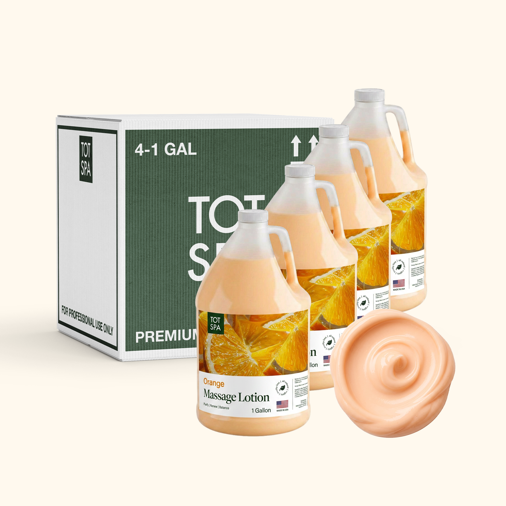 TOT Massage Lotion Orange 1 Gallon Case
