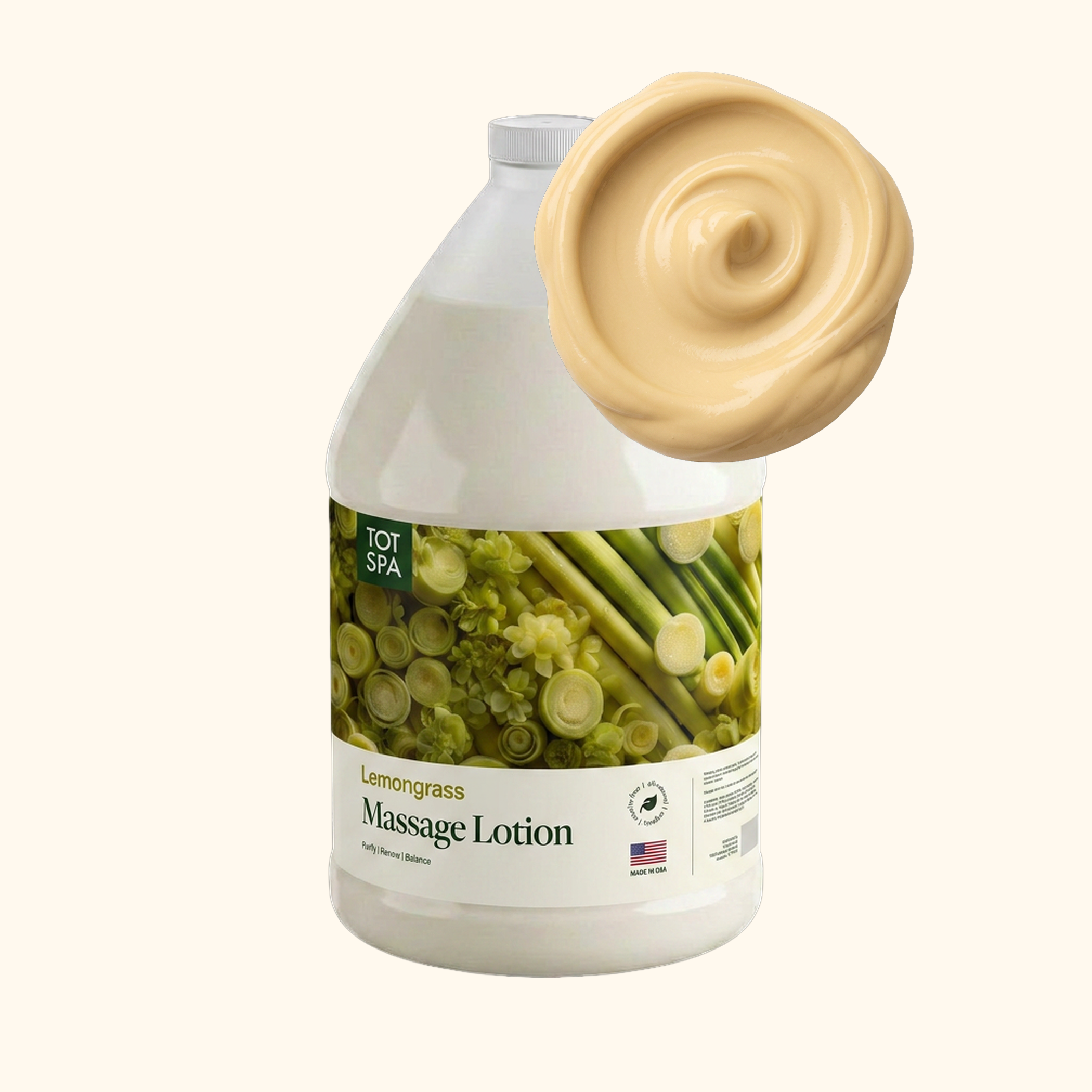 TOT Massage Lotion Lemongrass 1 Gallon
