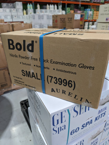 BOLD NITRILE POWDER FREE BLACK EXAMINATION GLOVES