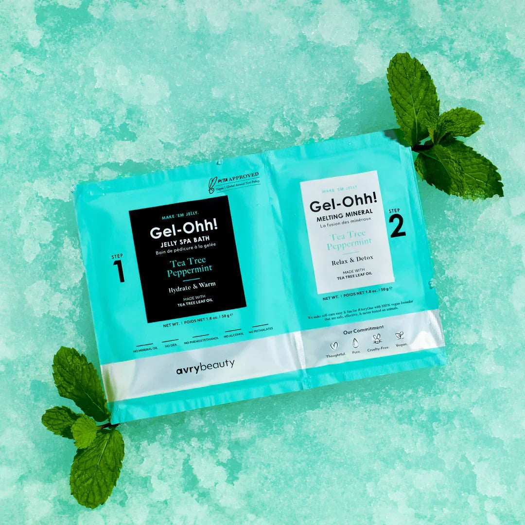 Avry Beauty Jelly Spa Kit Tea Tree Peppermint 1 Box (30 Kits)