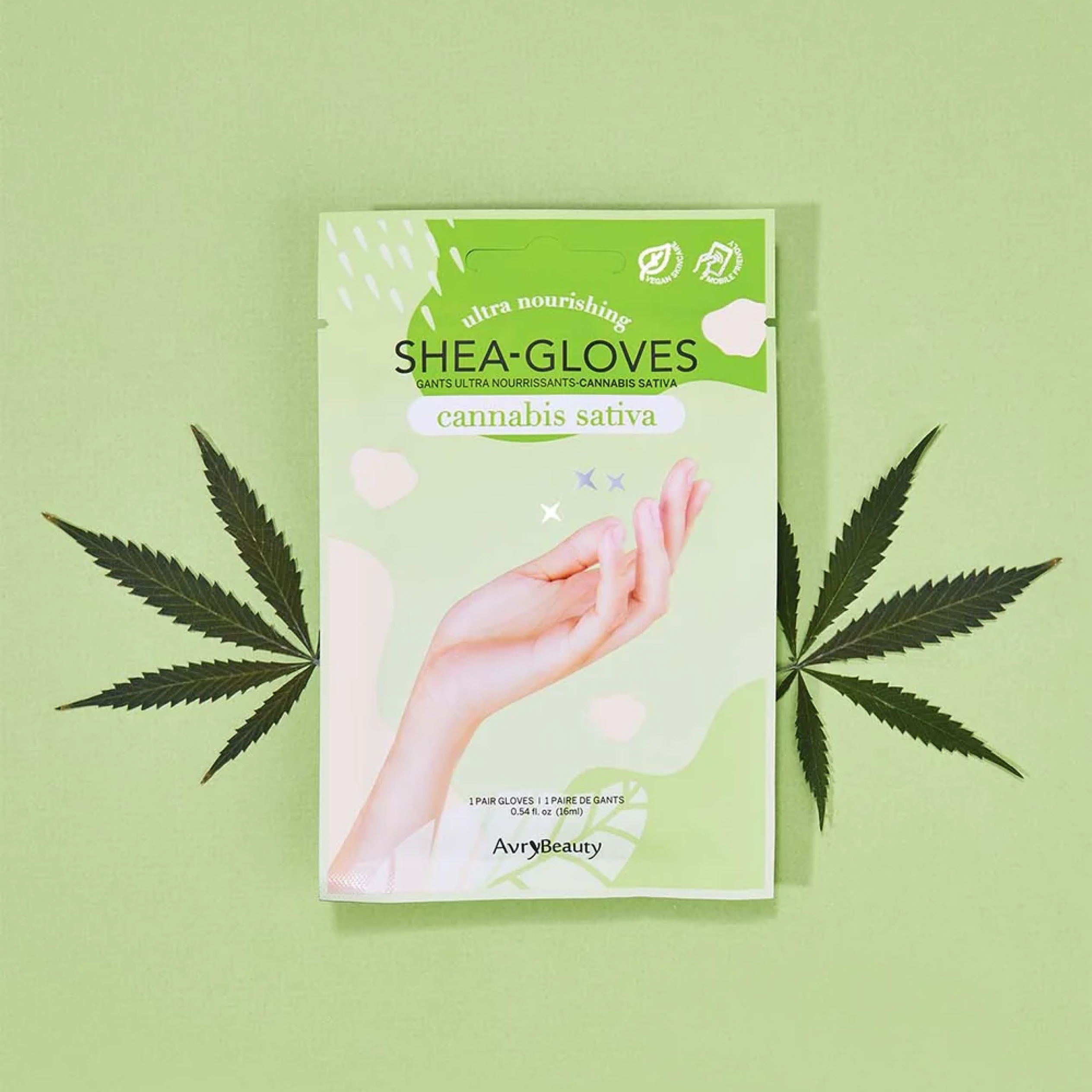 Avry Beauty Shea-Gloves Cannabis Sativa single pack