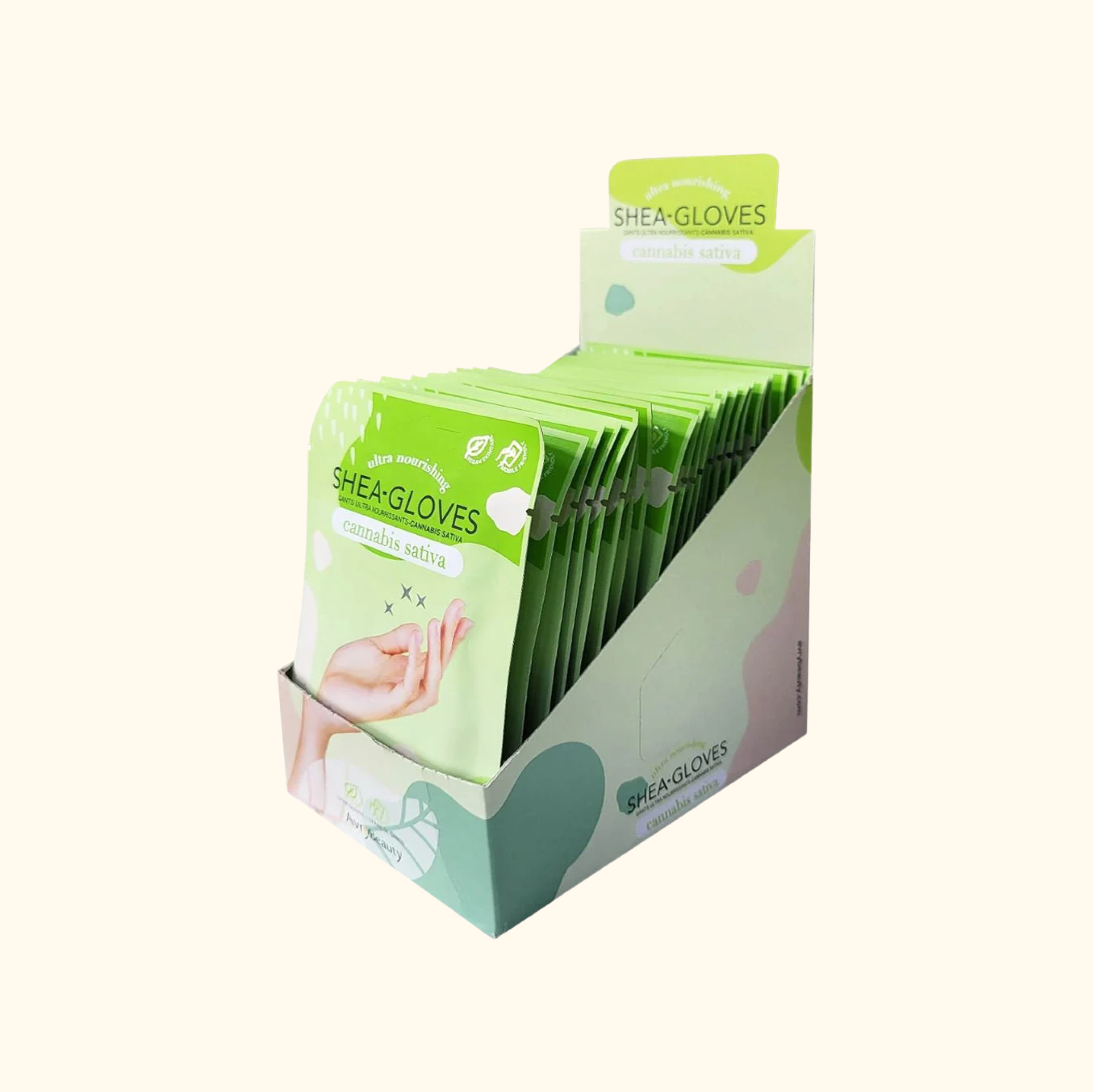Avry Beauty Shea-Gloves Cannabis Sativa box of 25 packs