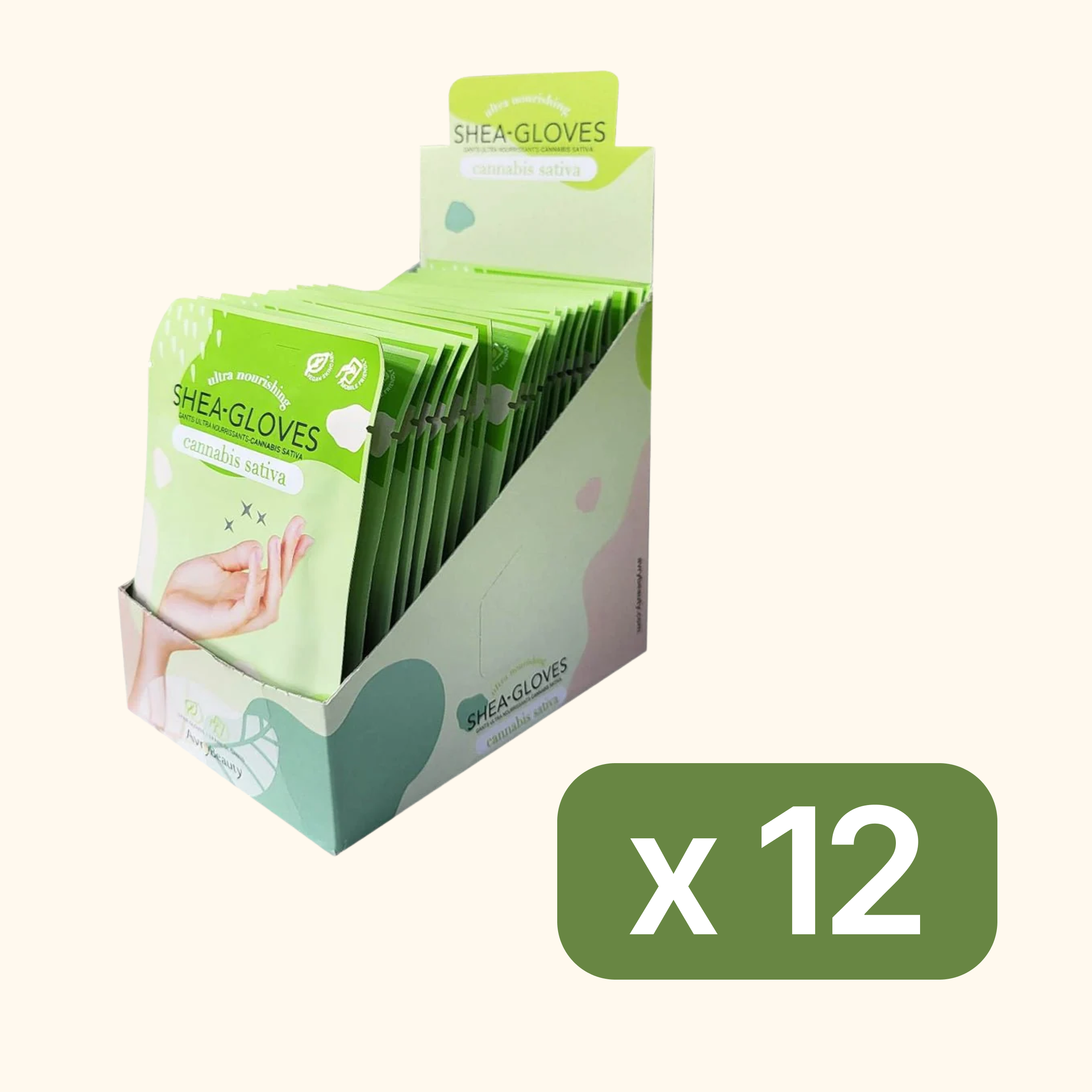 Avry Beauty Shea-Gloves Cannabis Sativa case of 300 packs