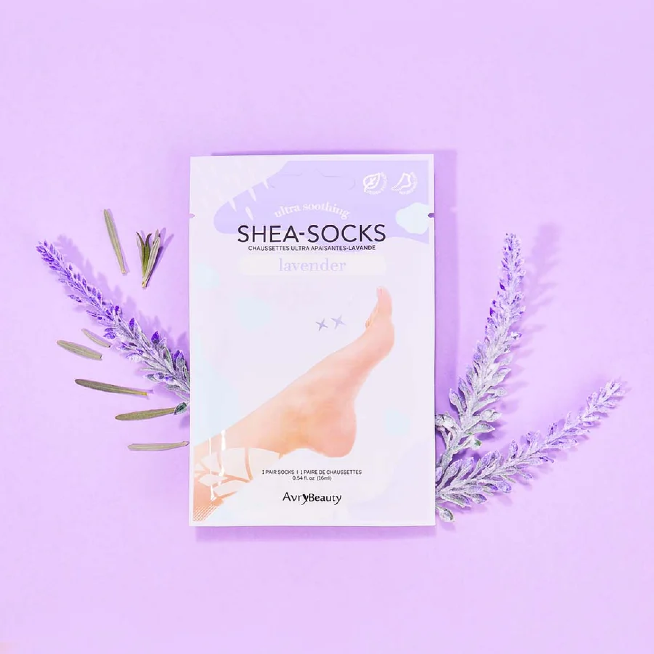 Avry Beauty Shea-Socks Lavender single pack