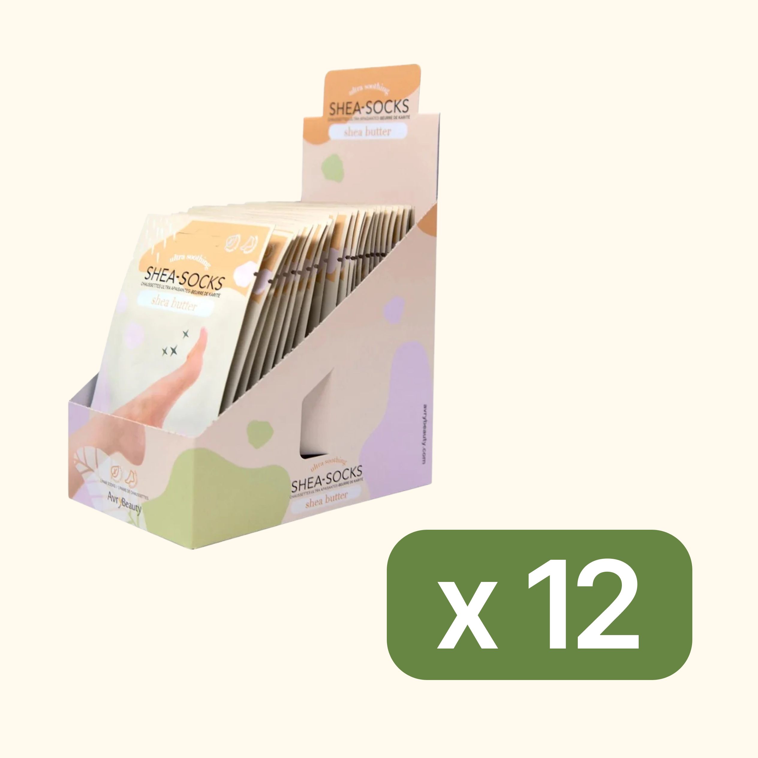 Avry Beauty Shea-Socks Shea Butter case of 300 packs