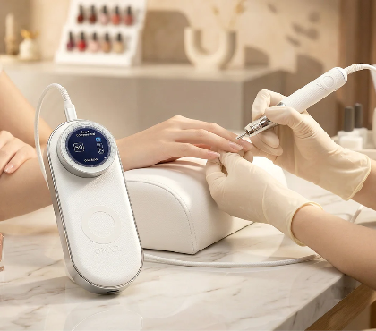 ONAIL AI Nail Drill Pro Max in use during a salon manicure