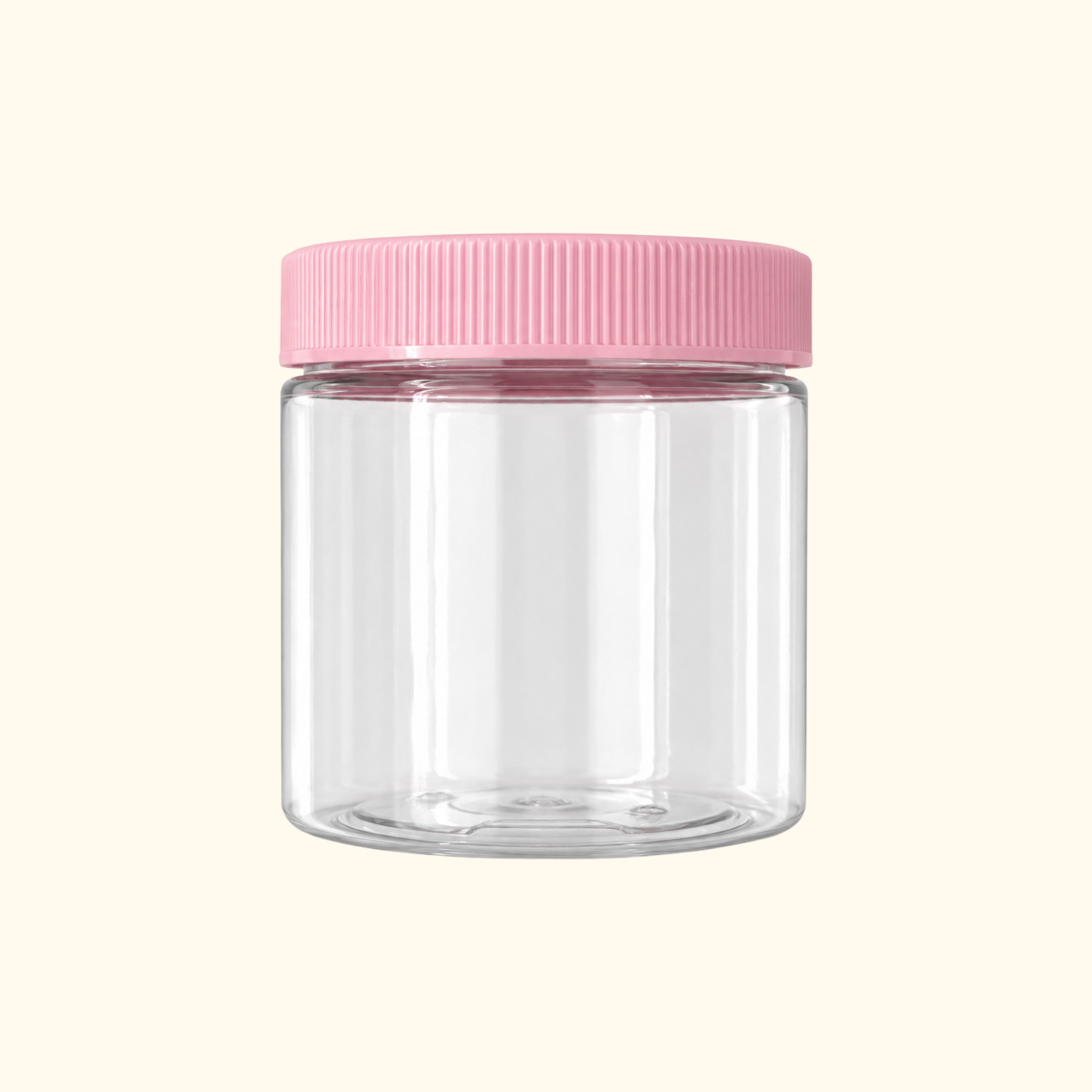 8 OZ PLASTIC JAR PINK TOP